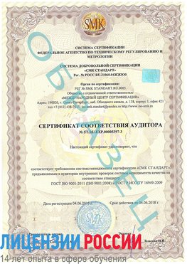 Образец сертификата соответствия аудитора №ST.RU.EXP.00005397-3 Тверь Сертификат ISO/TS 16949